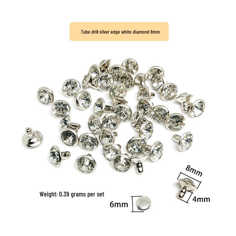 Spot Sale: Multi-Faceted Rivet with Rhinestones for Clothing, Bags, and Accessories - Pointed Bottom Glass Crystal Decor