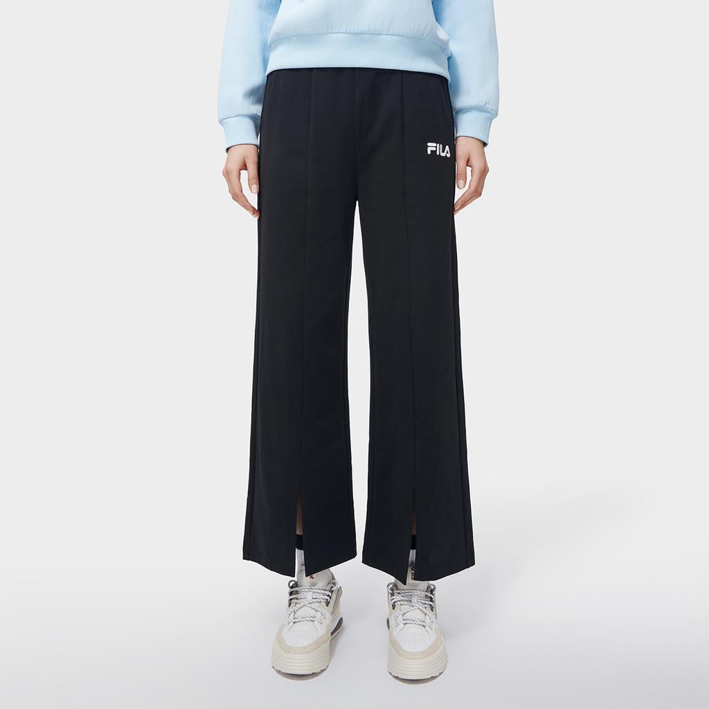 FILA Solid Color Loose Fit Knit Casual Pants Women bottoms Black F11W319606F-BK