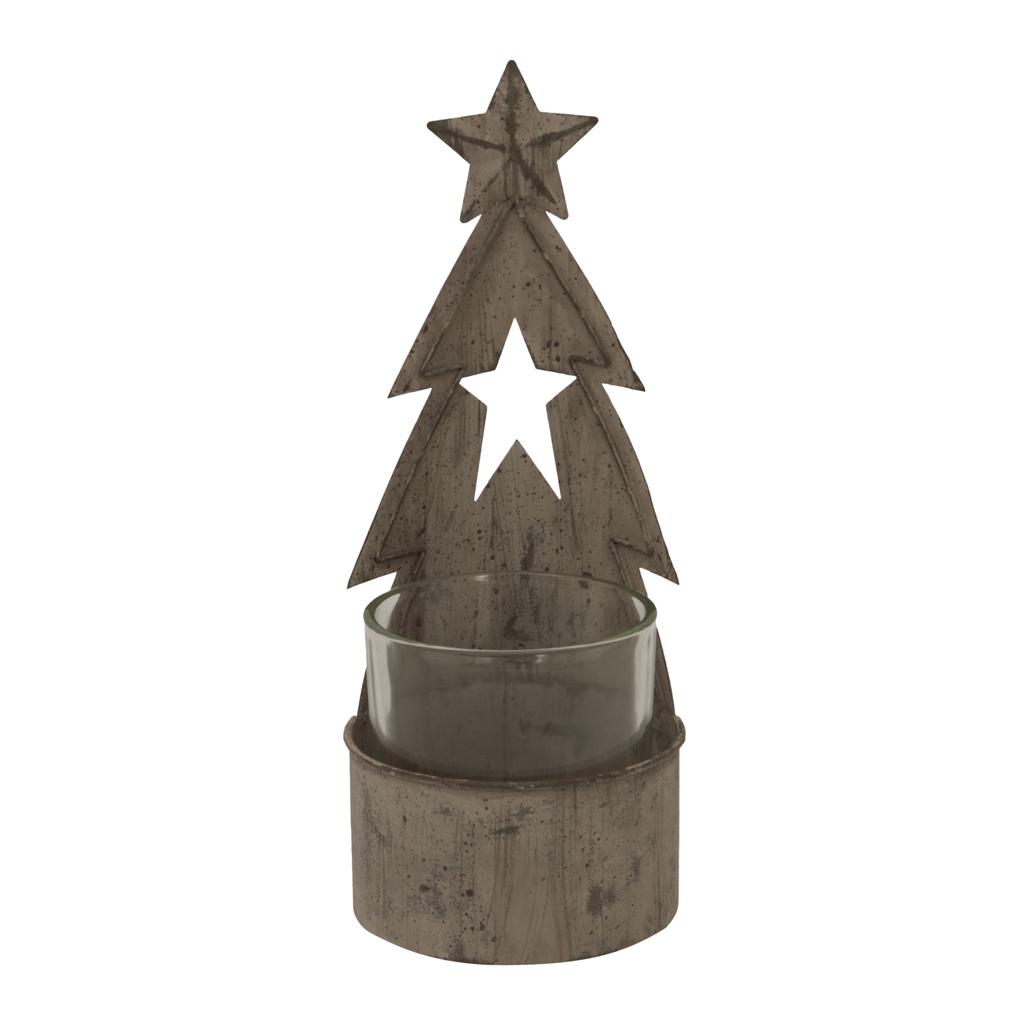 Hill Interiors Metal Tree Christmas Candle Holder