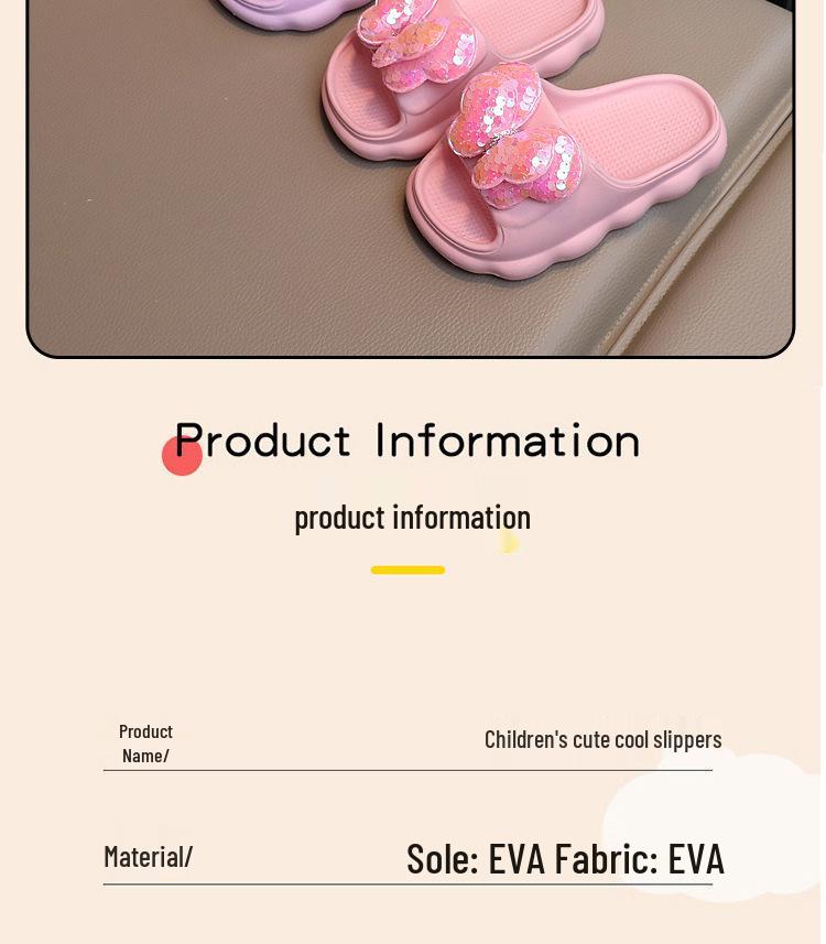 Girls' Soft Sole Non-Slip Bow Slippers for Outdoors - Princess Style