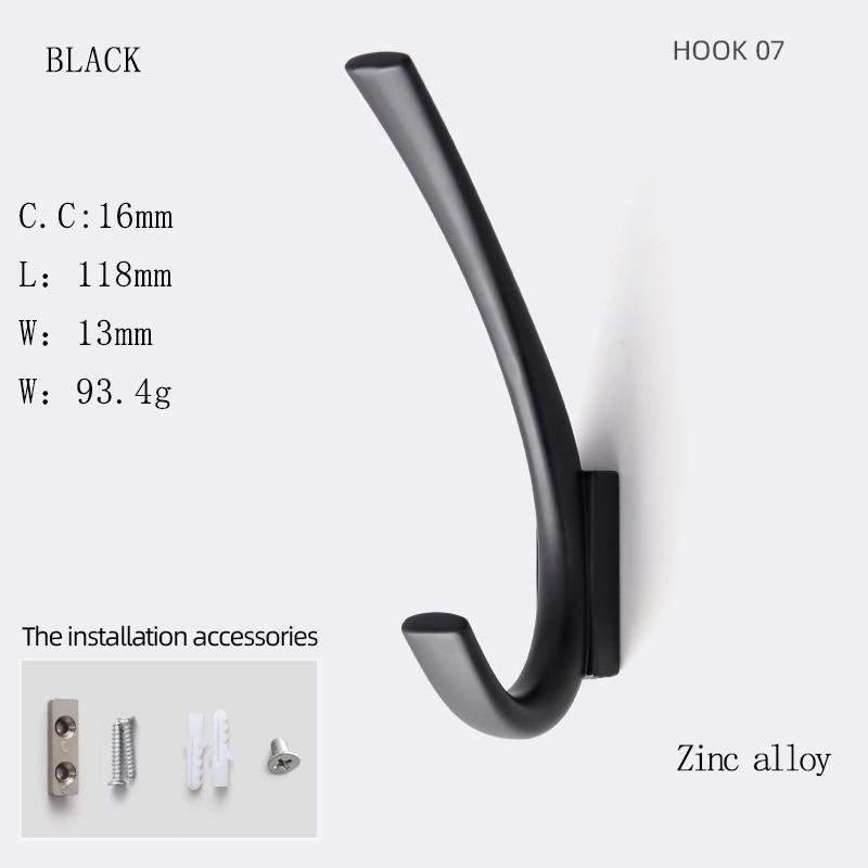 Oukali Manufacturer Coat Hook Antique Bronze Hook Metal Black Coat & Hat Hooks