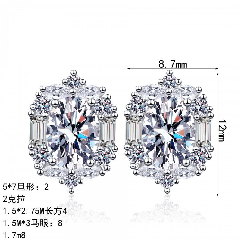 Elegant Moissanite Stud Earrings Women Sterling 5x7mm Oval Cut Lightweight Luxury Daily Wear