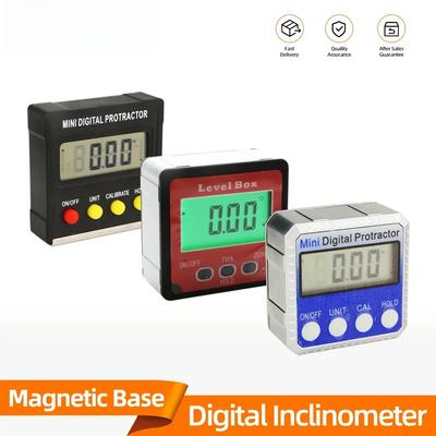 Digitales Neigungsmessgerät 360 Grad Mini Elektronischer Goniometer Winkelmesser Winkelsucher Magnetfuß Wasserwaage Winkelmesswerkzeuge