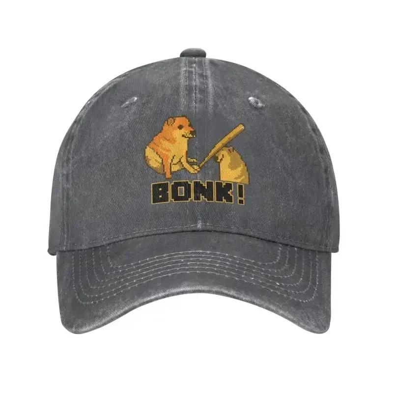 Fashion Unisex Cotton Cheems Bonk Meme Pixel Art Baseball Cap Adult Shiba Inu Dog Adjustable Dad Hat Women Men Hip Hop