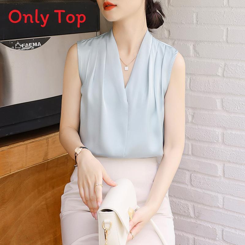 Satin Shirt For Women Long Sleeve With French Design And Classic Style For Office Wear