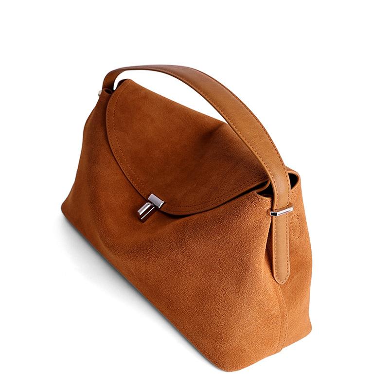 Nischen Design Winter Neu Große Kapazität Pendler Retro Vielseitig Wildleder Leder Einzelne Schulter Echtes Leder Handtasche Umhängetasche