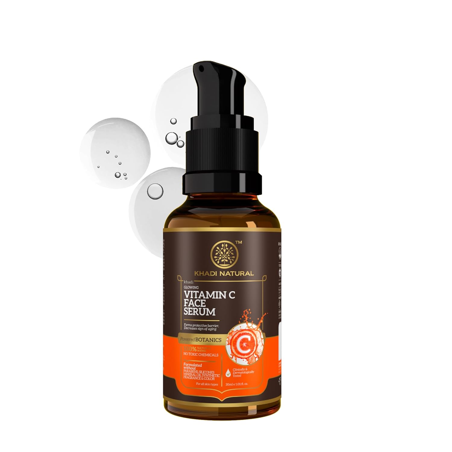 

Khadi Natural Vitamin C Face Serum Brightening Hydrating Skin Care For Fine Lines Wrinkles Dull Skin All Skin Types 30 ml