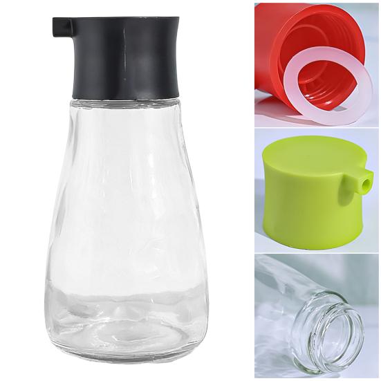 Glass Oil Vinegar Dispenser with No-Drip Pour Spout 150ml Clear Oil Sprayer for Soy Sauce Cooking Oil Easy-Fill Wide Mouth Kitchen Tool for Salads