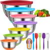 Stainless Steel Bowl with Airtight Cover Used for Baking Metal Salad Bowls with Anti Slip Properties
