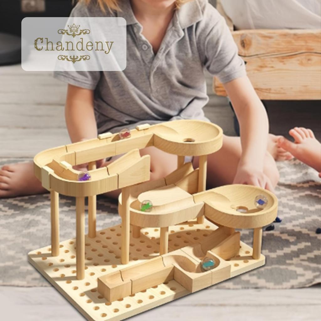 Shandini Marble Run Wooden Blocks Building Toy (Ages 6+)