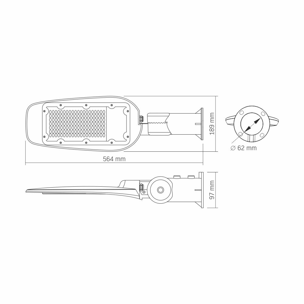 Głowica Latarni Aluminium Led 100W Neutralne Światło 5000K 10000Lm Ip65 Leya Videx