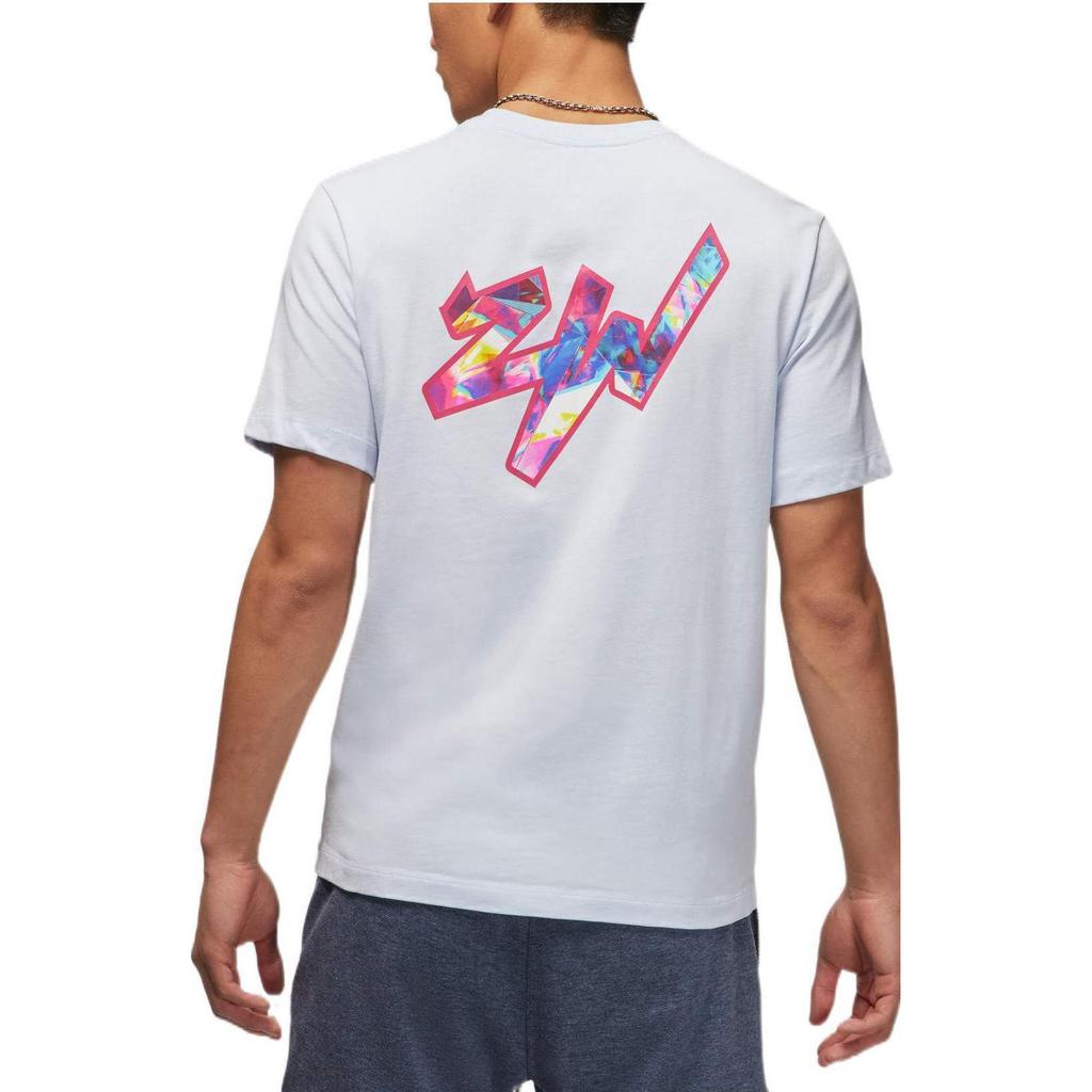 Jordan X Zion Kollaboration American Vintage Buchstaben Print Rundhals Kurzarm T-Shirt Herren Tops Weiß DR2125-453