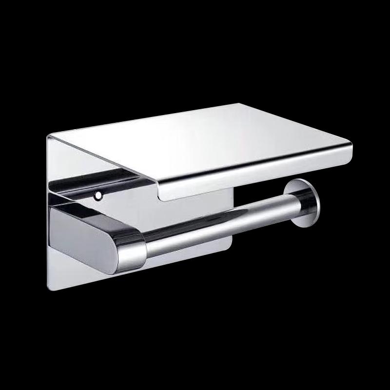Stainless Steel Bathroom Tissue Box with Phone Holder