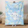 1pc, Sanrio Cute Cinnamoroll Floral Home Decor Blanket: Perfect Gift for Bedroom, Living Room, Travel, Camping, Car, Beach, Office Nap. Soft Flannel T
