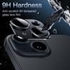 JEDirect Camera Lens Film for iPhone 15 15 Plus Inch Full Protection 9H Tempered Glass Ring Cover Matte Metal Plate No Interference with Case 1 Piece