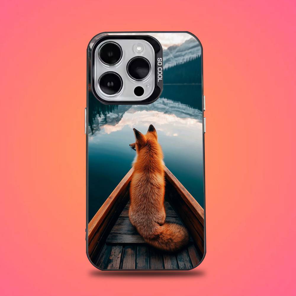 

Cute Fox Cartoon For iPhone 17,16,15,14,13,12,11,Pro,Max,Plus,E,Air,Mini Anti Fall Black Matte Hard Bumper Phone Case iPhone17