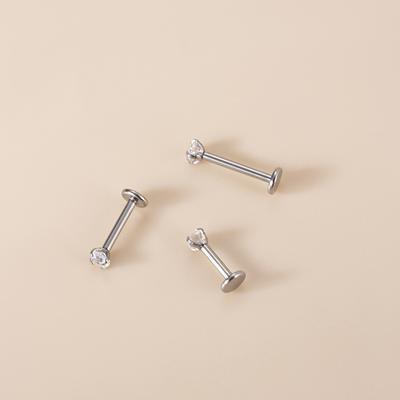 Piercing chirurgico fresco in titanio G23 a 4 griffe, 1 pezzo, filettatura interna, calibro 16, perno labret, piercing all'orecchio, elice, trago