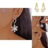 Christmas Snowflake Earrings With Zirconia And Pearl For Women Holiday Accessory