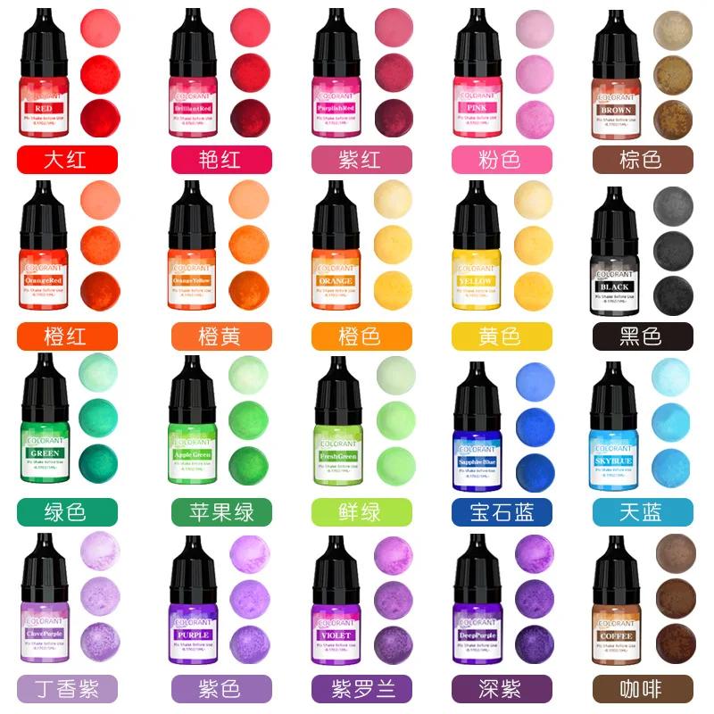 20 Colors 5ml Candle Pigment Color Concentrates Handmade DIY Soap Pigment Soy Wax Paraffin Wax Dye Candle Soap Dyeing