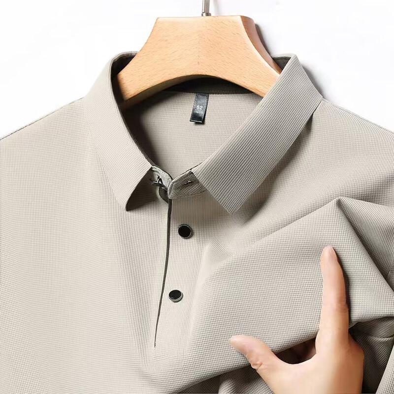 Men's Business Casual Long Sleeve Polo Shirt