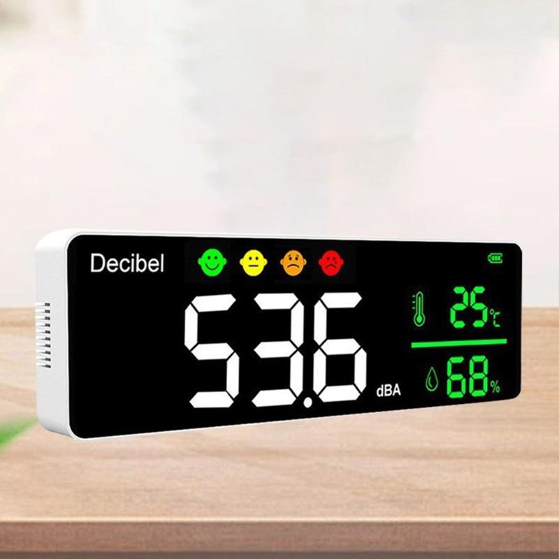 Wall Mounted Sound Level Meter With Temperature Humidity Sensors For Accurate Measurement In Indoor Decibel Meter