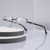 Popular Anti-Blue Reading Glasses Fashionable Frameless Plain Diamond Men'S And Women'S Polygonal Reading Glasses