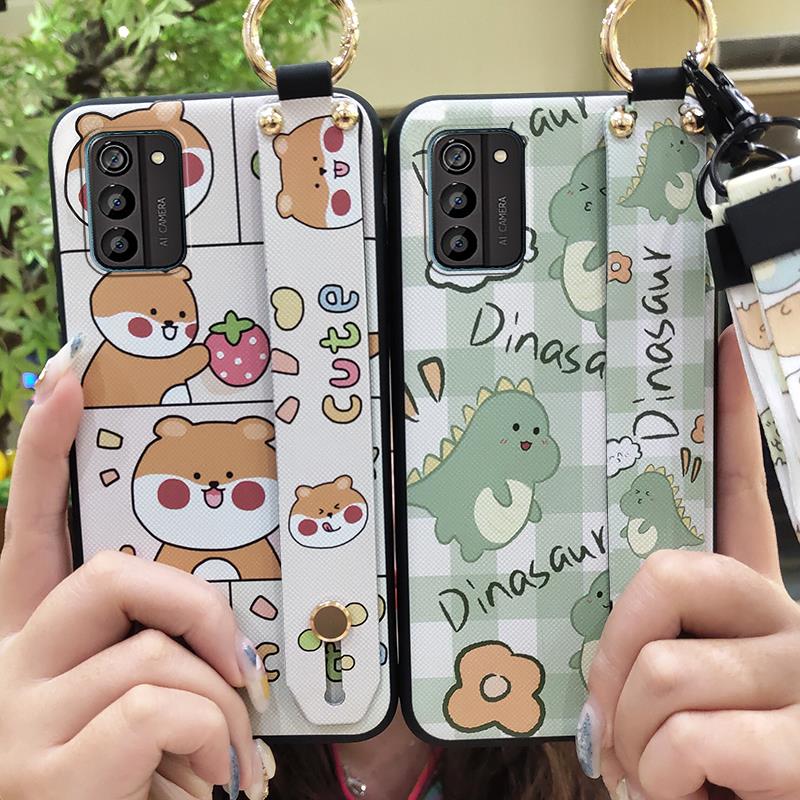 Wristband Dirt-resistant Phone Case For Nokia G100 Wrist Strap Anti-knock Durable Back Cover Anti-dust Silicone Cartoon
