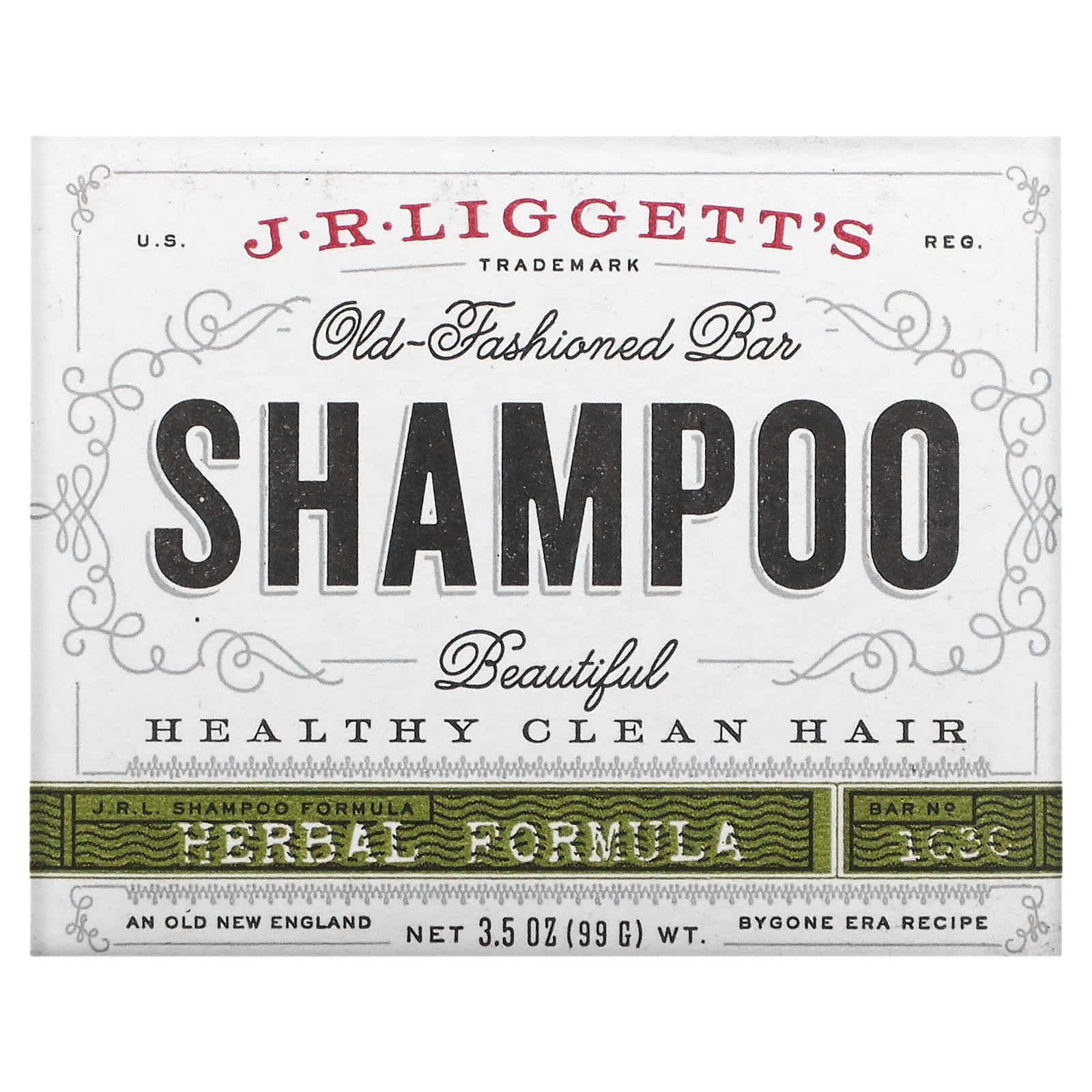 

J.R. Liggett s, Traditional Shampoo Bar, Herbal Formula, 3.5 oz (99 g)