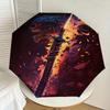 1pc Flaming Skull Holding Sword Umbrella with Plastic Handle,Suitable for All Seasons Home Travel Outdoor UmbrellaDD397
