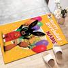 Custom Bing Bunny Mat Personalized Name, Polyester Washable Indoor Entryway Rug, Gift for Christmas, Easter, Thanksgiving Day