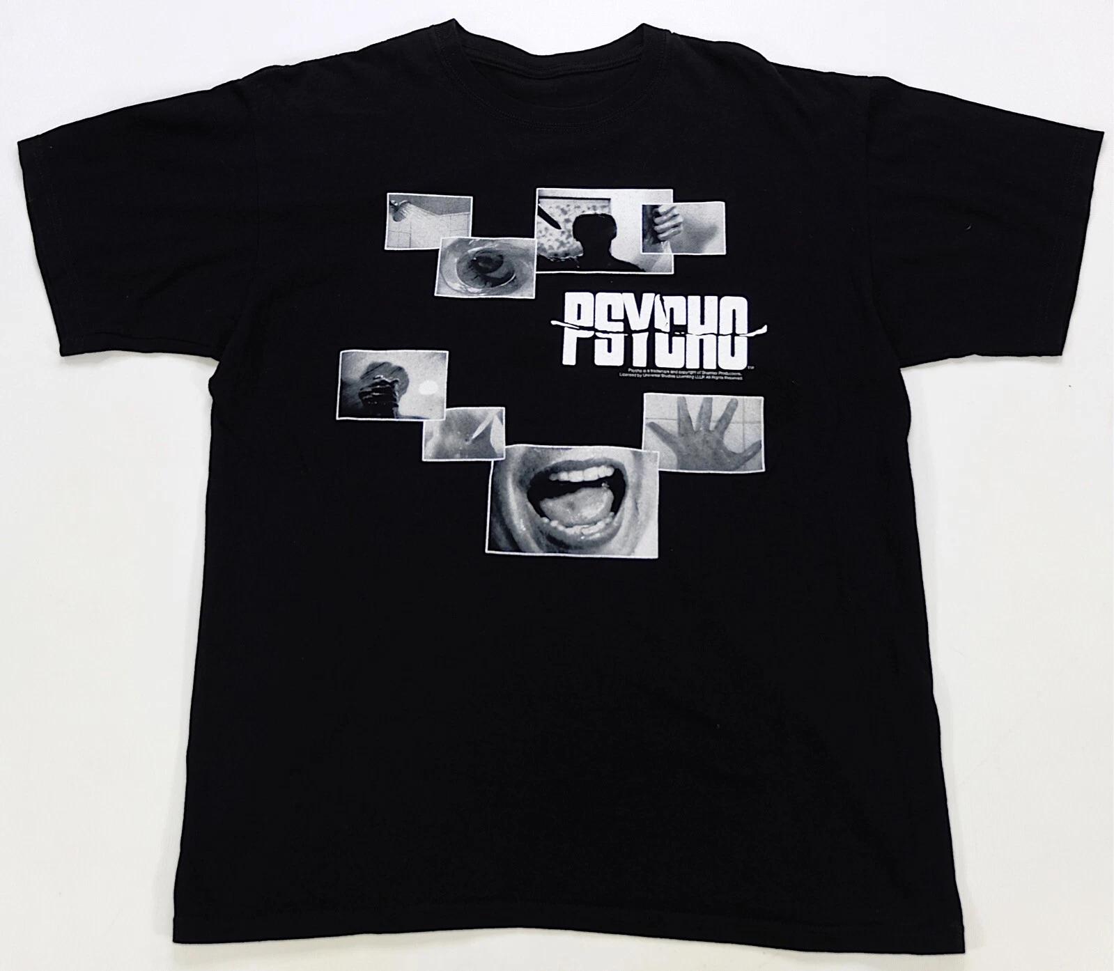 Rare VTG Psycho Thriller Film Movie Photographs Graphic T Shirt 90s Hitchcock 4XL