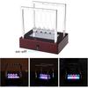 LED Light Up Cradle Balance Balls Glass Swing Puzzle Desk Toy for Home Office