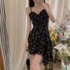 Pure Desire Französisches Camisole-Kleid mit Blumenmuster, sommerlich feminines Temperament, süße Taille, schmaler kurzer A-Linien-Rock, vielseitig einsetzbar