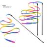 2 stk Cat Stick Interactive Toy Tosidig Rainbow Webbing Tease Ripebestandig Bittbestandig Underholdende Cat