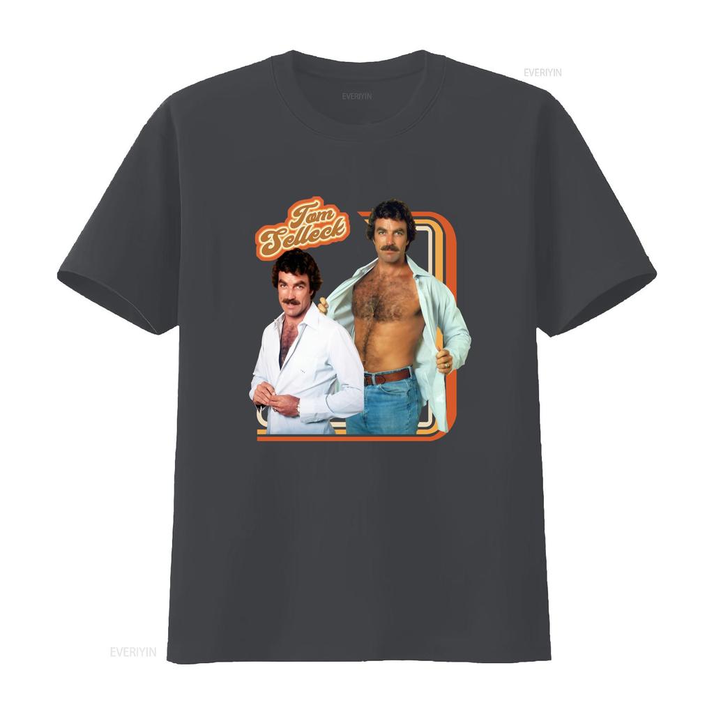Tom Selleck 70s Retro Star T Shirt Vintage Macho Homage for Kids Throwback Style Vintage Washed Casual Unisex Stretched