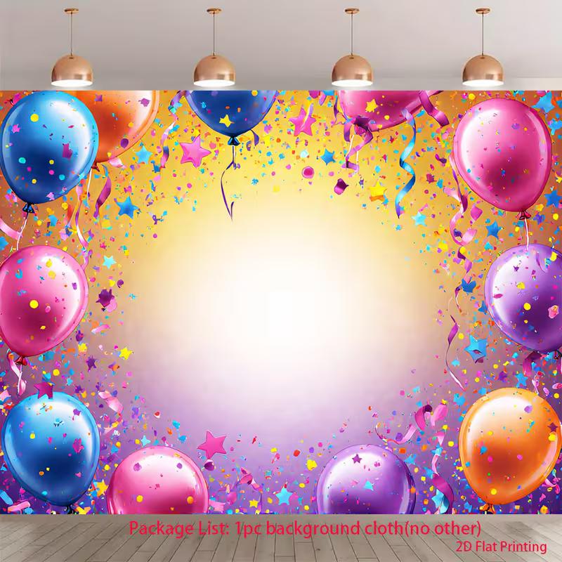 

2D Rainbow Balloon Confetti Baby Shower Party Decoration Backdrop 47.2x31.5inch/120*80cm