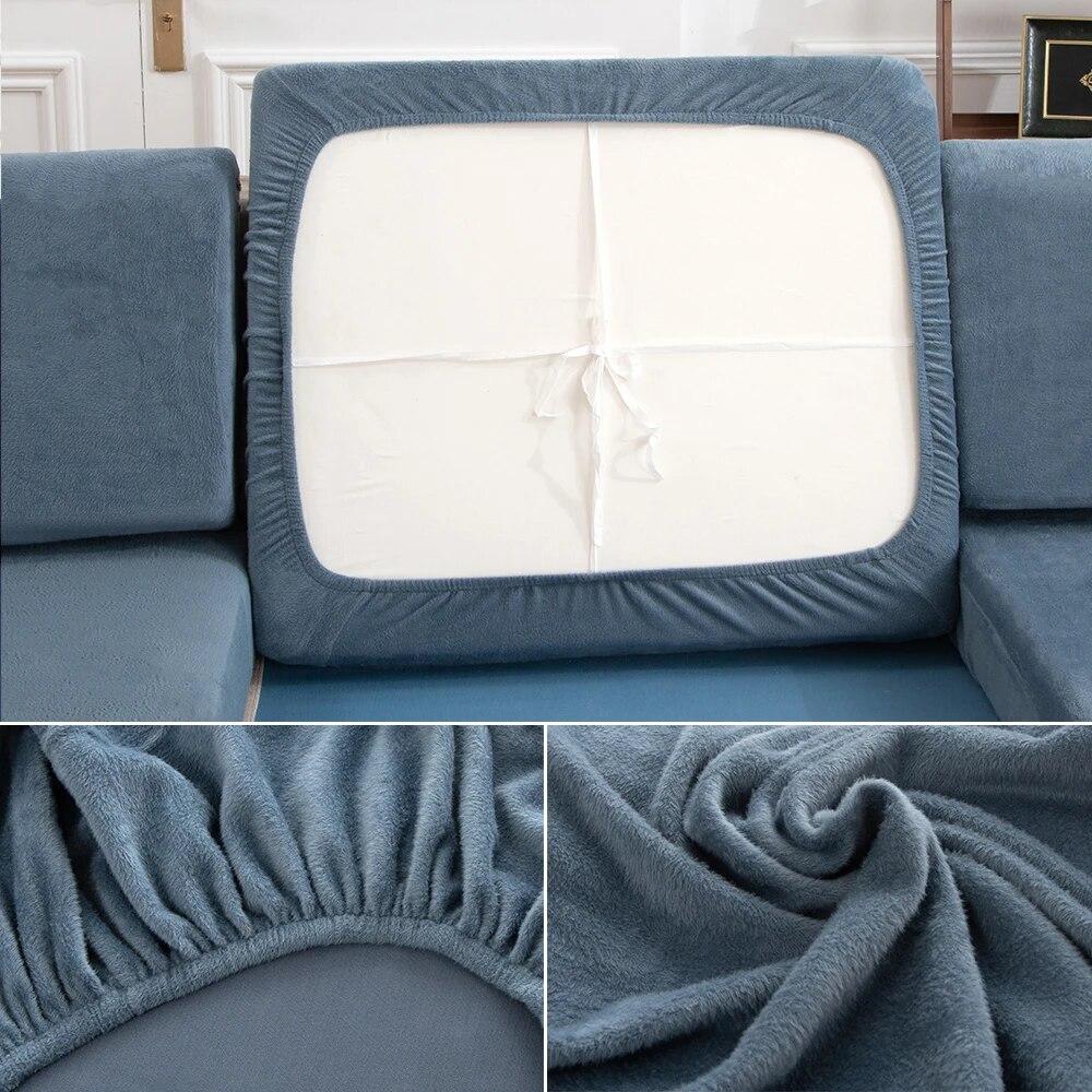 Plüsch-Sofa-Sitzkissenbezug, elastische Schutzbezüge, Haustiere, Kinder, waschbar, abnehmbarer Sofakissenbezug für Möbelschutz