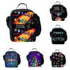 Stilvolles und lustiges dreiteiliges Rucksack-Set für Kinder mit geometrischen Mustern
