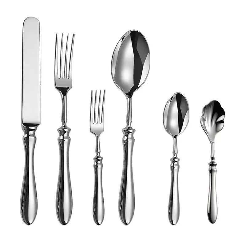 Western Premium 304 Stainless Steel Cutlery Set: Oval Handle Spoon, Fork & Steak Knife
