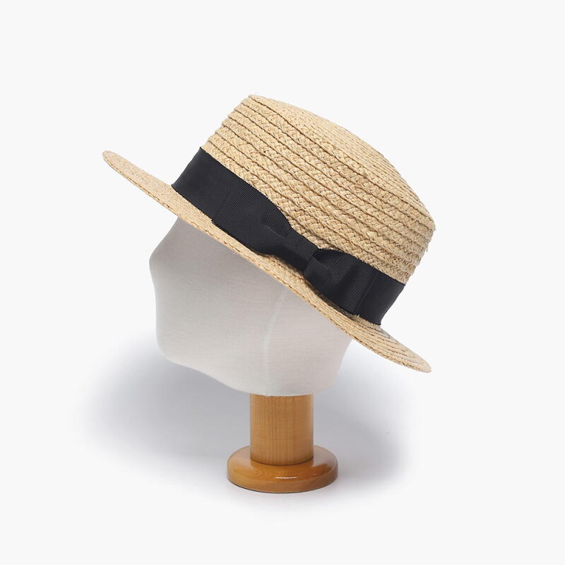 Women's Ribbon SS Boater Hat Raffia Hat