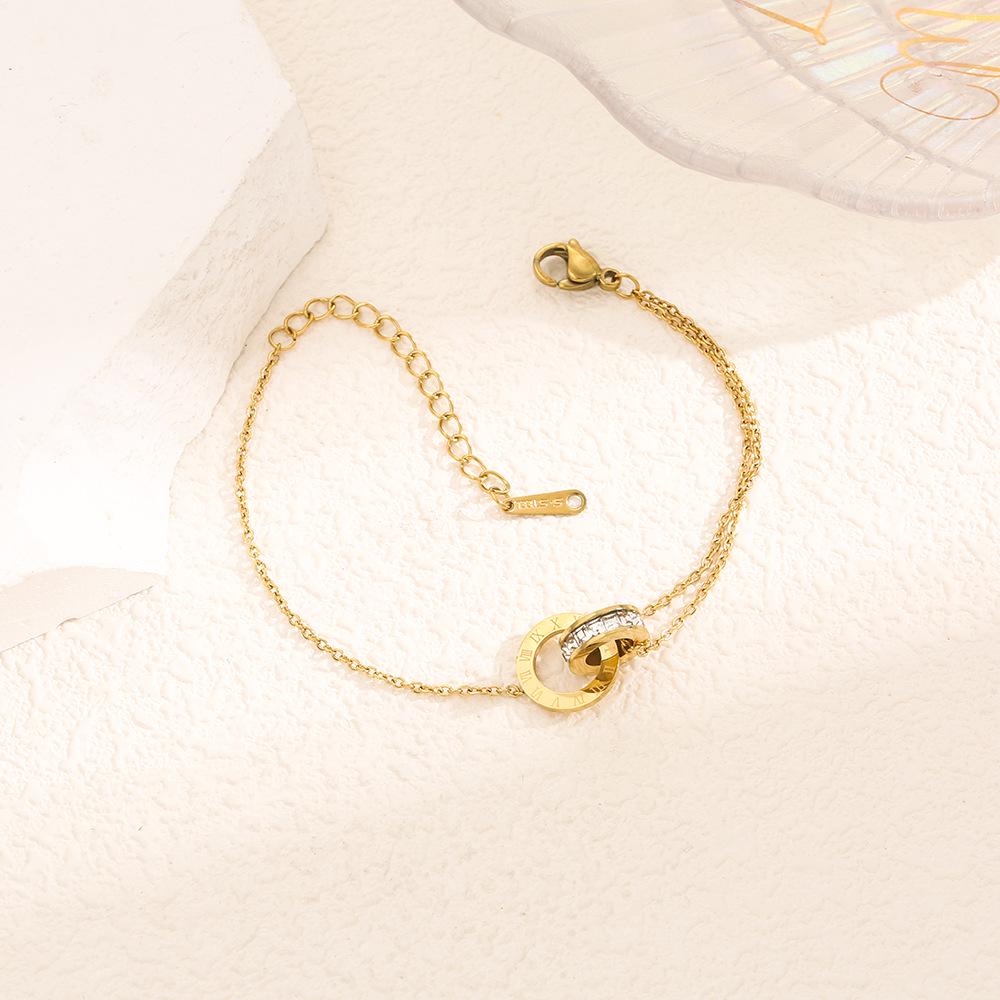 Colorfast Korean-Japanese Titanium Steel Women's Bracelet - Versatile, Fashionable Hand Jewelry.