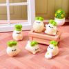 Niedliches Mini-Gemüse Harz Miniatur-Ornament Cartoon Lauchfigur für DIY Puppenhaus Feengarten Landschaft Schreibtisch Büro Dekor