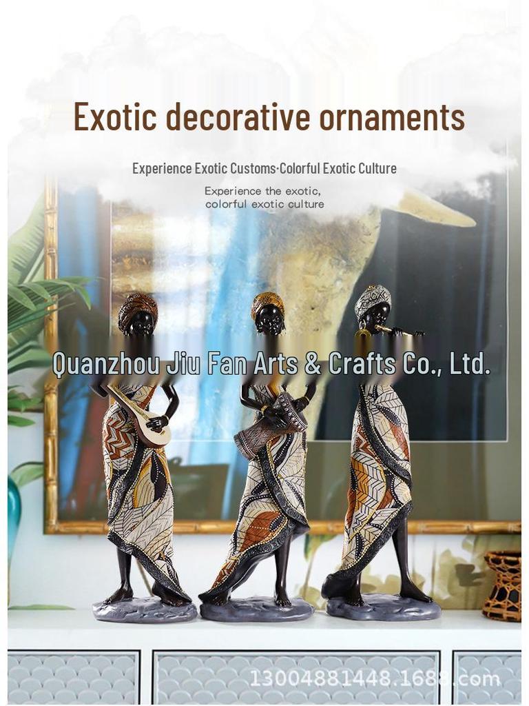 African Tribe Retro Black Woman Ornaments for Home Decor