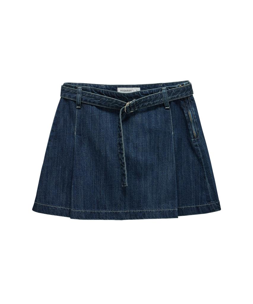 Pandora Fit Iris Ring Denim Skirt (Deep Blue)