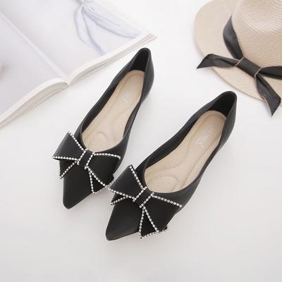 Single Shoes Women's Summer New Shoes Women's Shoes Versatile Shallow Mouth Versatile Lady Ladyshoes Soft Sole Pointed Flat Shoes
