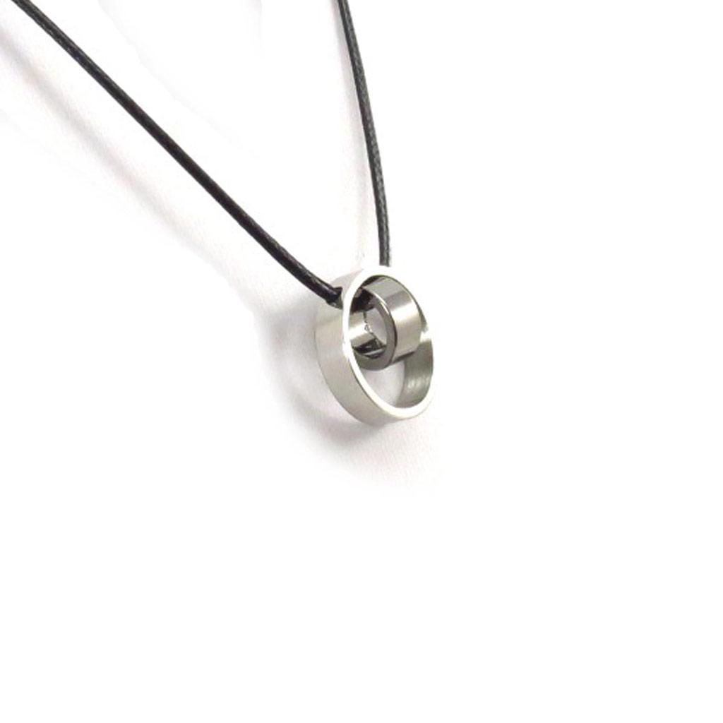 Les Trésors De Lily [J6950] - Silver-black 'Peaceful' Steel Necklace