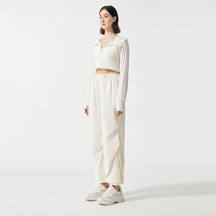 Skechers Quick-Drying Wide-Leg Sports Cargo Pants Women Pants Gardenia P225W292-01B4