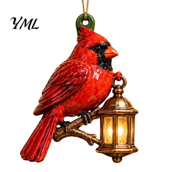 Weihnachtsgeschenk für Freunde Roter Vogel Weihnachtsbaumschmuck, Acryl Hängedekoration Dekorative Ornamente Zuhause Feiertag, Festlicher Anhänger Party Kamin,