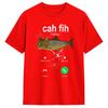 Cah Fih Anruf Erinnerung Nachricht Ablehnen Annehmen Telefon Cat Fish T-Shirt Sommer Baumwolle T-Shirts Design T-Shirt Kurze Ärmel Oberteile