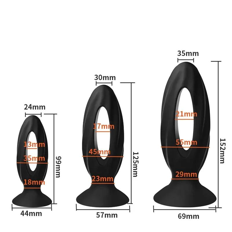 Wearable Silicone Anal Bead Butt Plug Prostate Massage Masturbation Sex Toys for Women Men Gay Adult Games Products 35/45/55 Mm